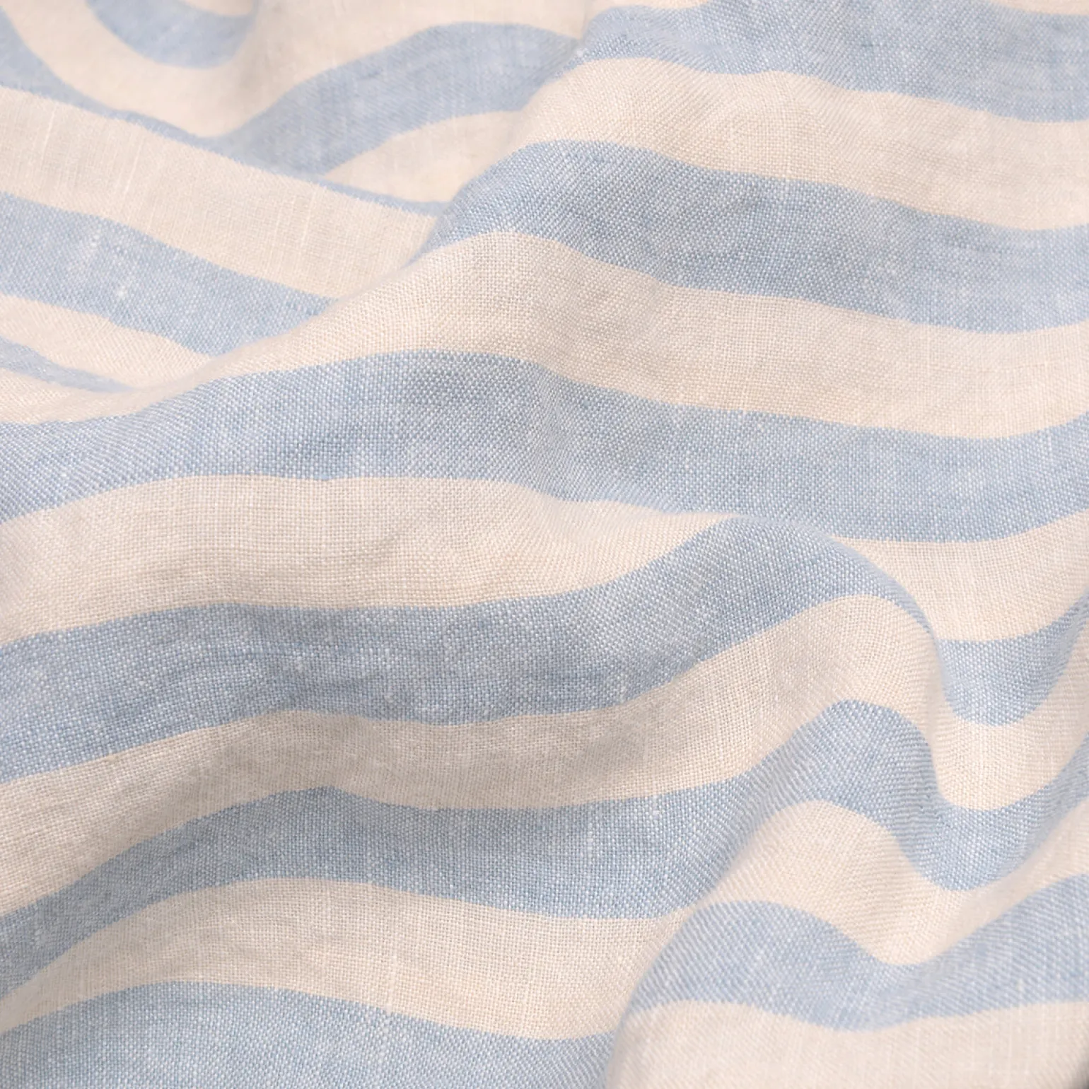 Coastal Blue Pembroke Stripe 100% Linen Pillowcases (Pair)