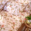 Cream Pastel Field Rose Linen Blend Fitted Sheet