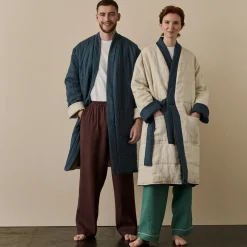 Deep Teal Linen Housecoat