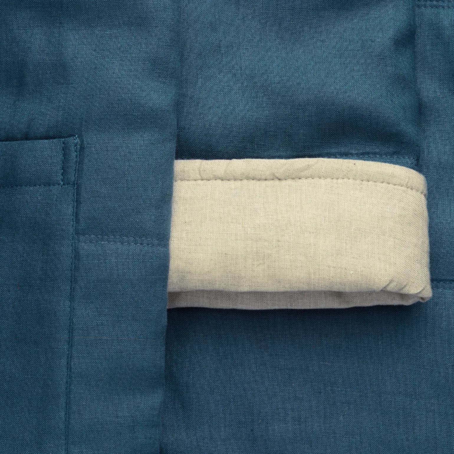 Deep Teal Linen Housecoat