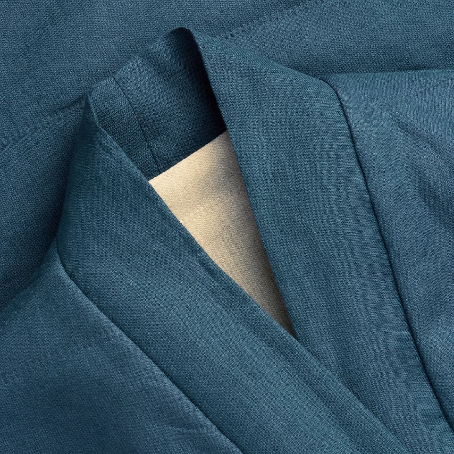 Deep Teal Linen Housecoat
