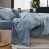 Dusk Blue 100% Linen Flat Sheet