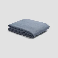 Dusk Blue 100% Linen Flat Sheet