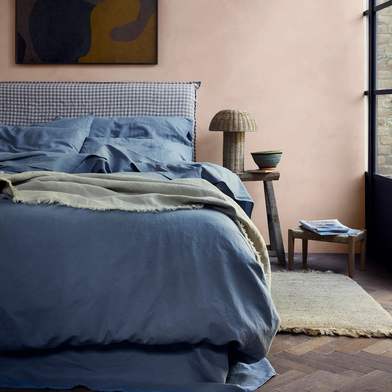 Dusk Blue Linen Blend Duvet Cover