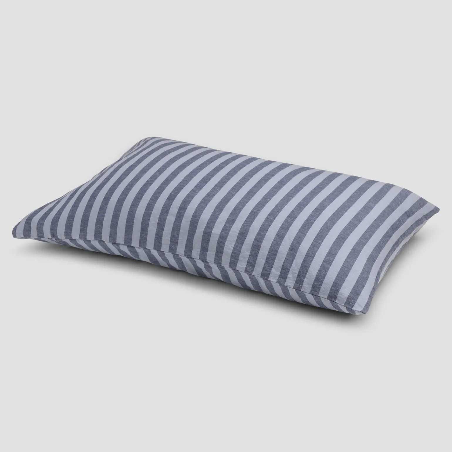 Dusty Blue Amberley Stripe Linen Blend Pillowcases (Pair)