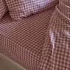 Elderberry Gingham 100% Linen Fitted Sheet