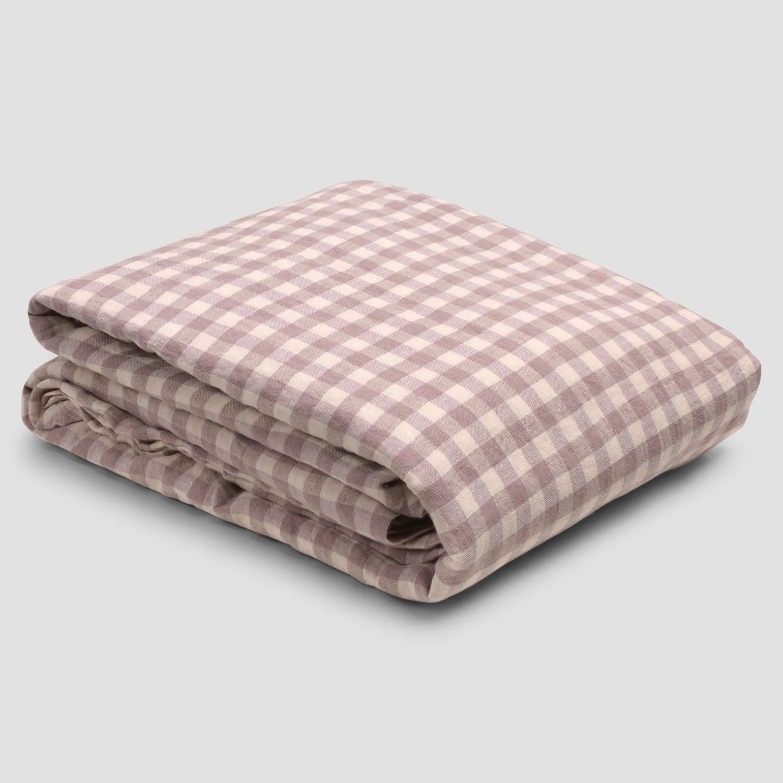 Elderberry Gingham 100% Linen Flat Sheet