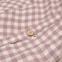 Elderberry Gingham 100% Linen Duvet Cover