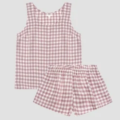 Elderberry Gingham Linen Women's Cami Set