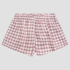 Elderberry Gingham Linen Women's Pajama Shorts