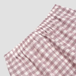 Elderberry Gingham Linen Women's Pajama Shorts