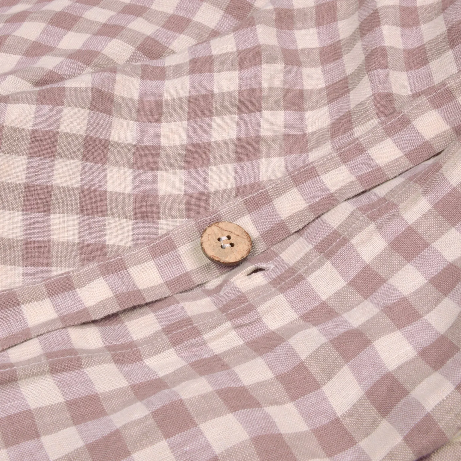 Elderberry Gingham Linen Blend Duvet Cover