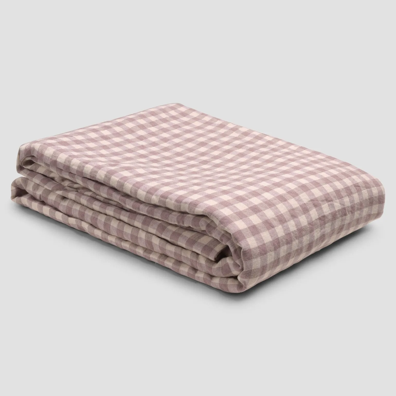 Elderberry Gingham Linen Blend Duvet Cover
