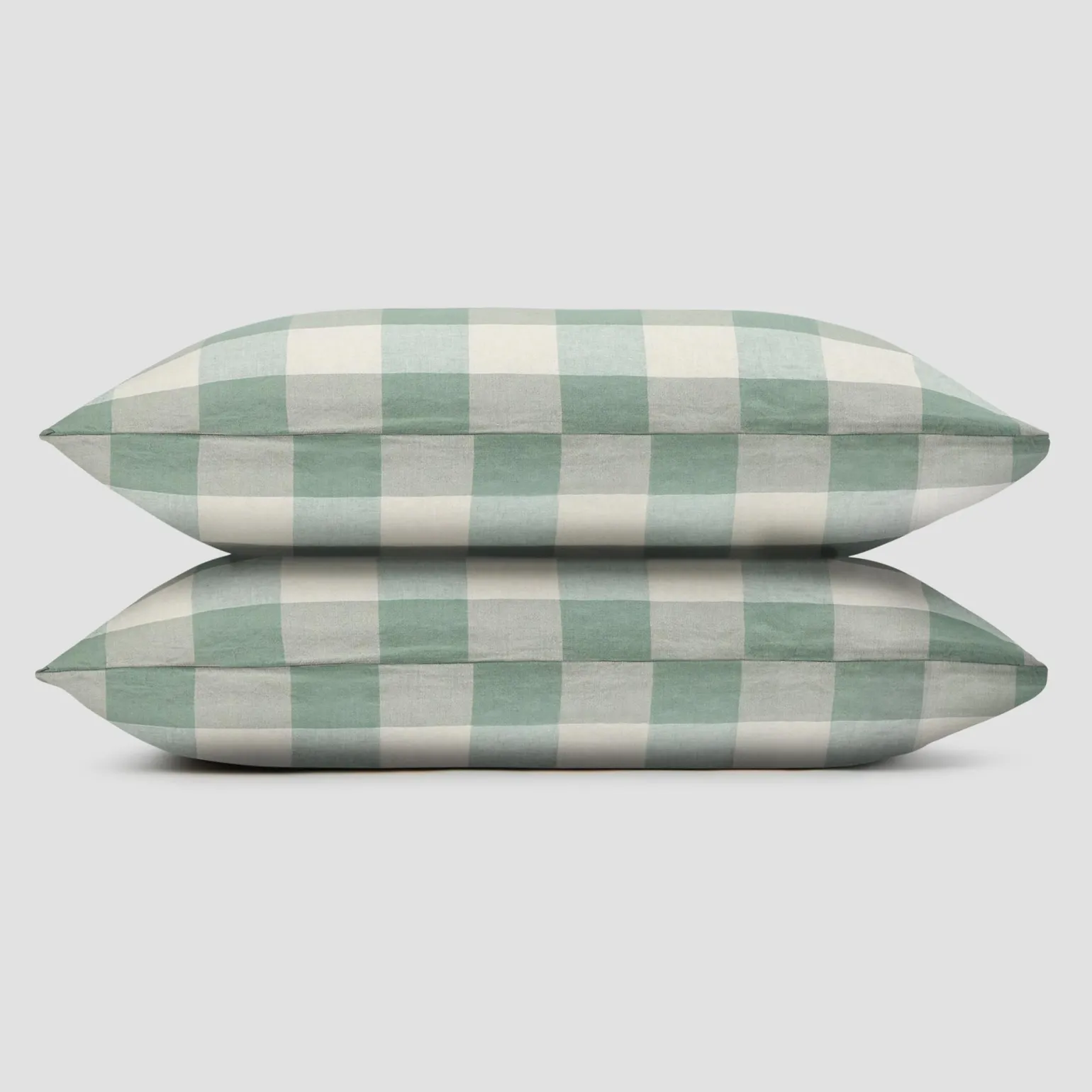 Elm Green Emsworth Plaid Linen Blend Pillowcase (Pair)