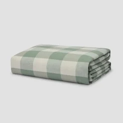 Elm Green Emsworth Plaid Linen Blend Duvet Cover