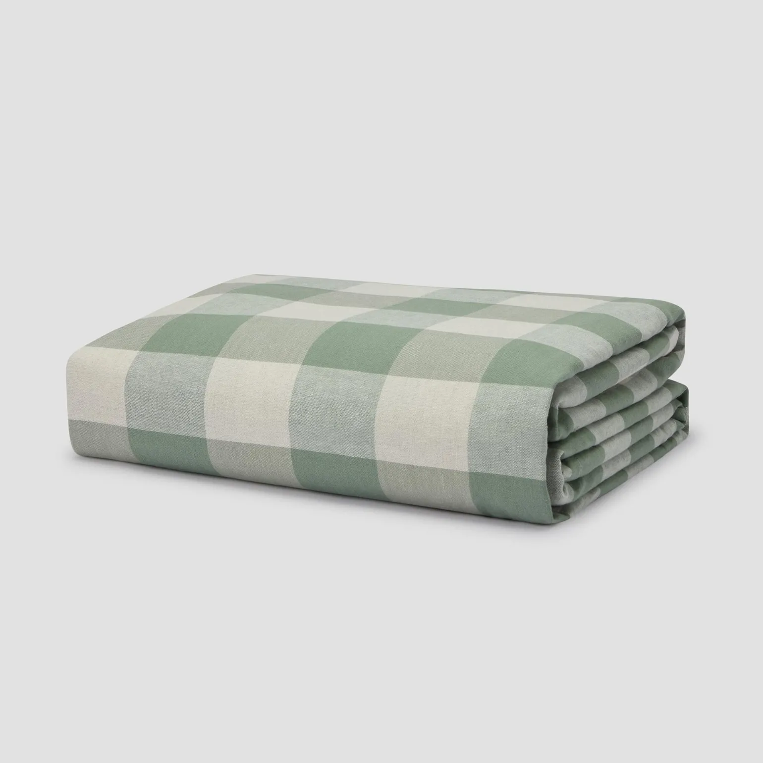 Elm Green Emsworth Plaid Linen Blend Duvet Cover