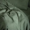 Elm Green Linen Blend Flat Sheet