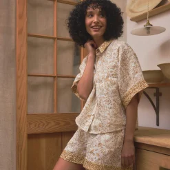 Ernest White Middlemore Linen Women’s Pajama Shorts Set