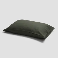 Fern Green 100% Linen Pillowcases (Pair)
