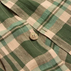 Fern Green Dallington Plaid Linen Blend Duvet Cover