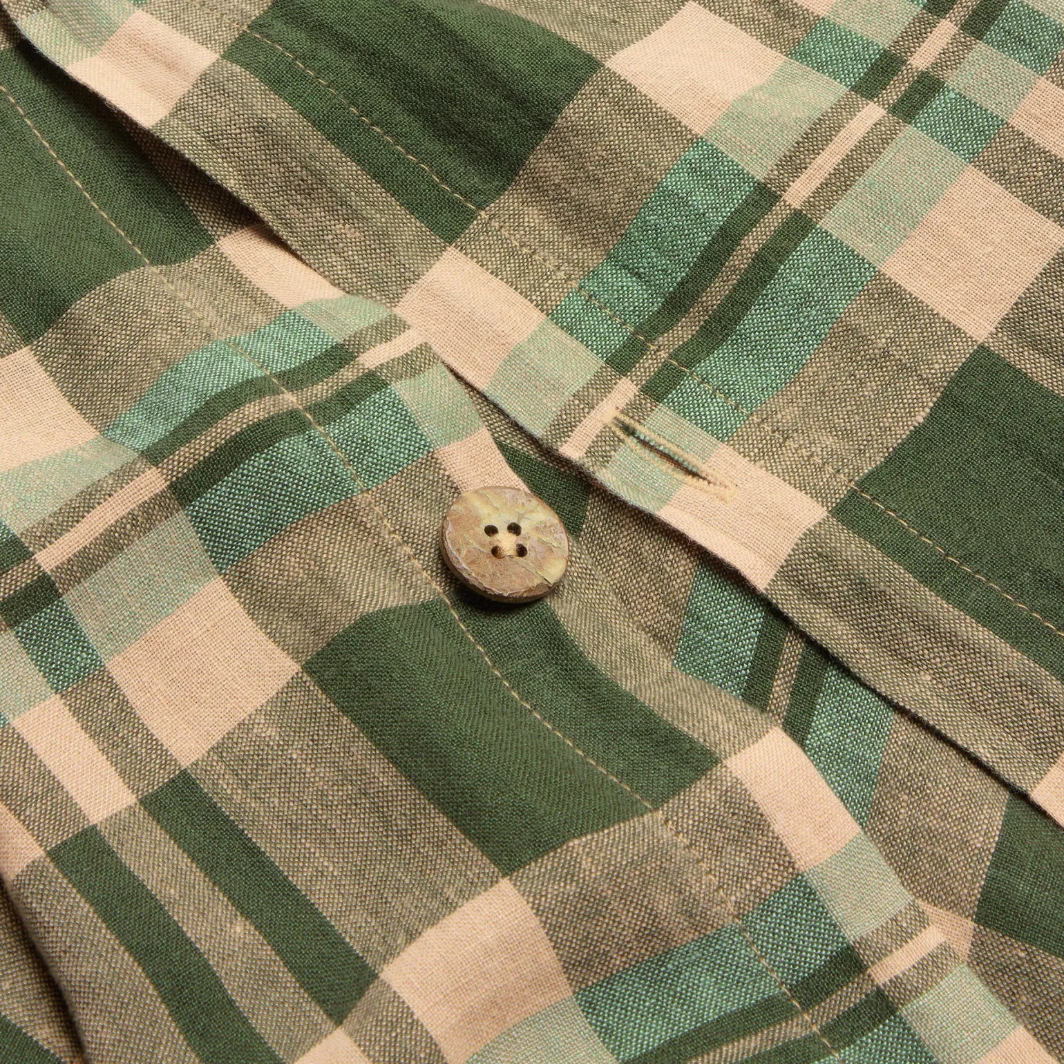 Fern Green Dallington Plaid Linen Blend Duvet Cover