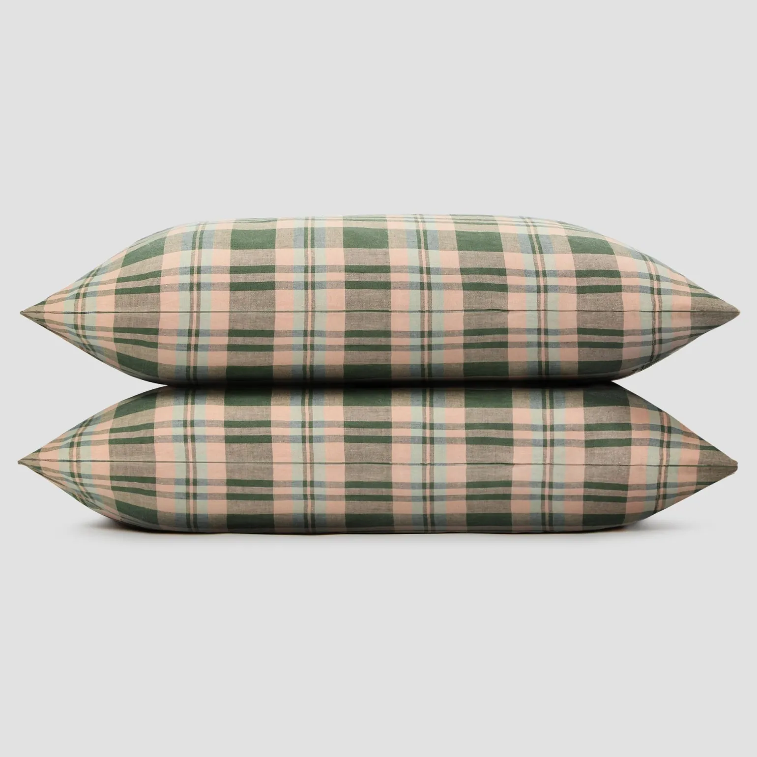 Fern Green Dallington Plaid Linen Blend Pillowcase (Pair)