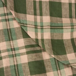 Fern Green Dallington Plaid 100% Linen Tablecloth