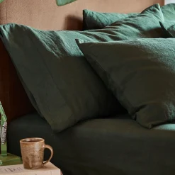 Fern Green Linen Blend Pillowcase (Pair)