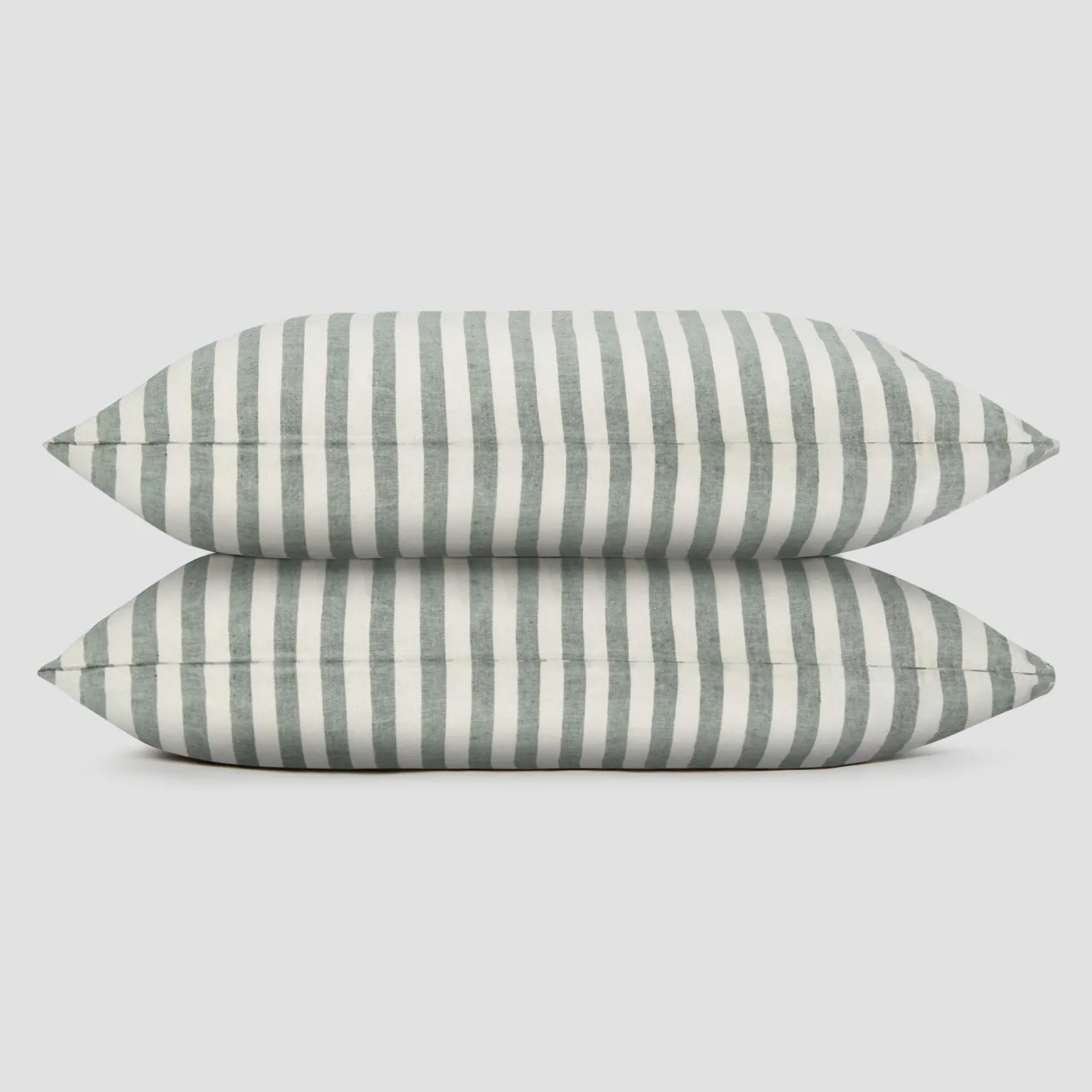 Fern Green Pembroke Stripe Linen Blend Pillowcase (Pair)