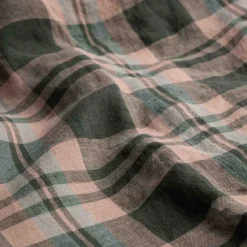 Fern Green Plaid 100% Linen Pillowcases (Pair)