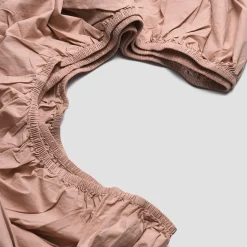 French Rose Washed Cotton Percale Fitted Sheet