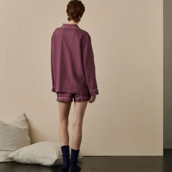 Fresh Fig Linen Pajama Shorts Set