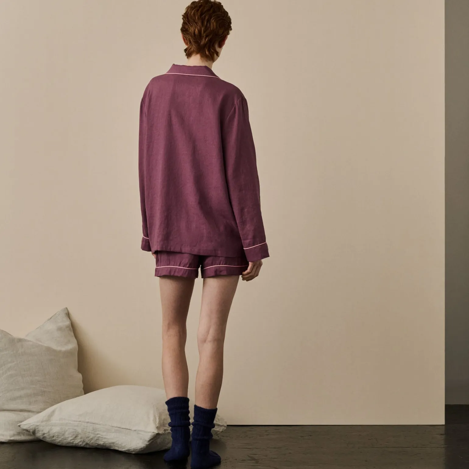 Fresh Fig Linen Pajama Shorts Set