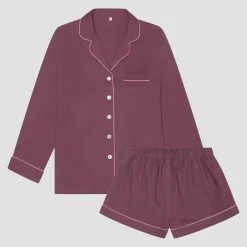 Fresh Fig Linen Pajama Shorts Set