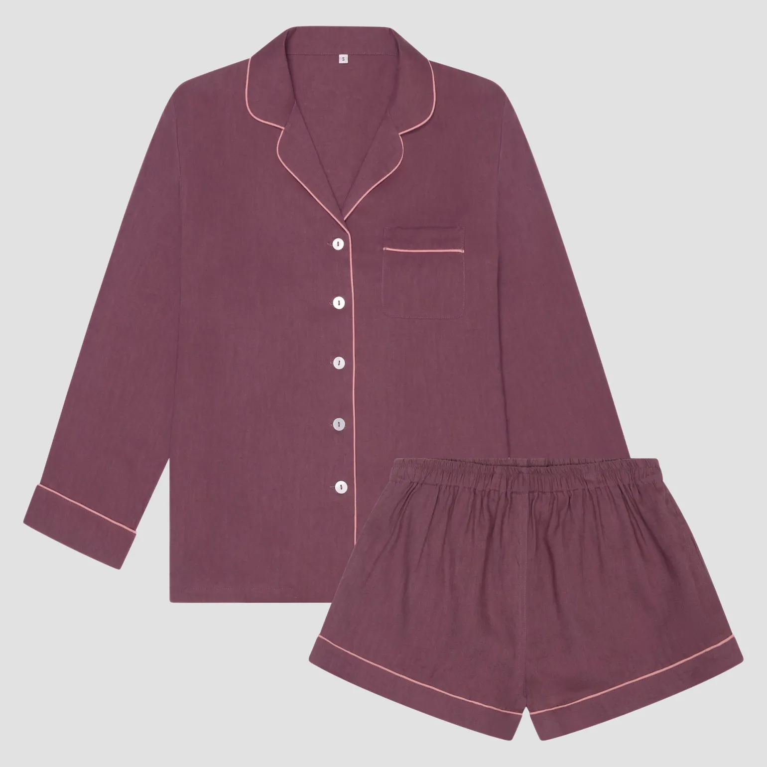 Fresh Fig Linen Pajama Shorts Set