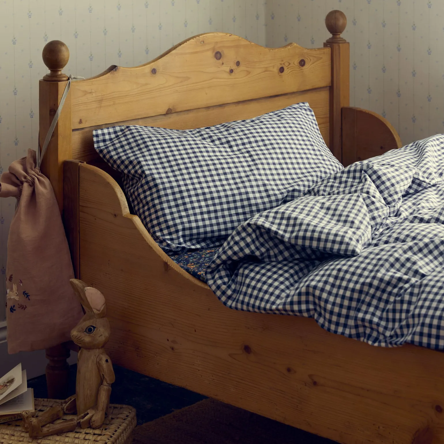 Indigo Kids Gingham Cotton Bedding Set