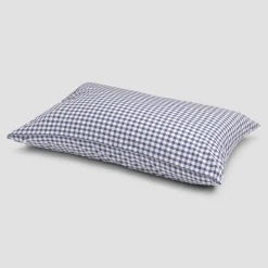 Indigo Small Gingham Cotton Pillowcases (Pair)