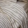 Ivory Kemptown Stripe Linen Blend Flat Sheet