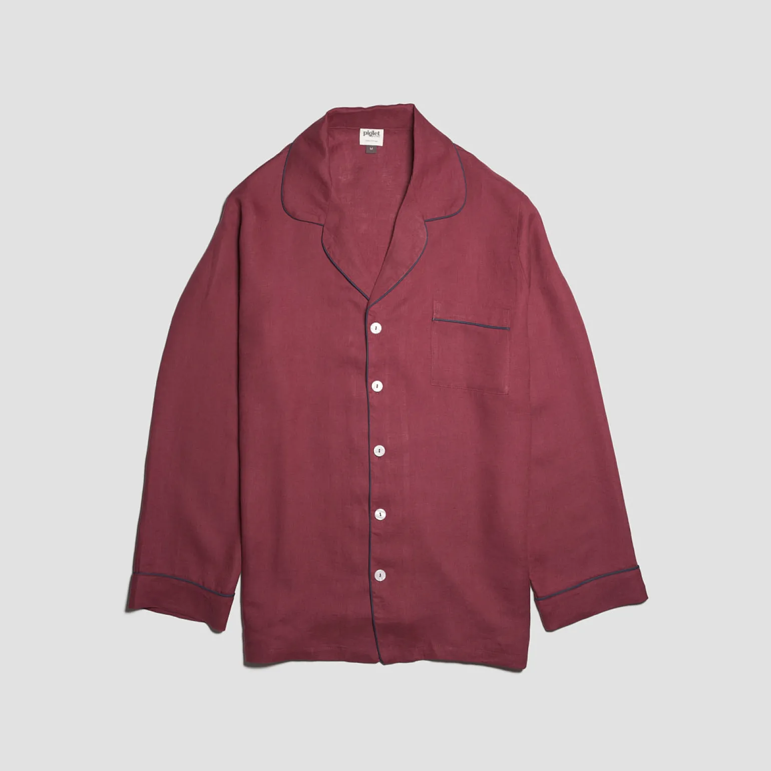 Men's Cherry Linen Pajama Shirt