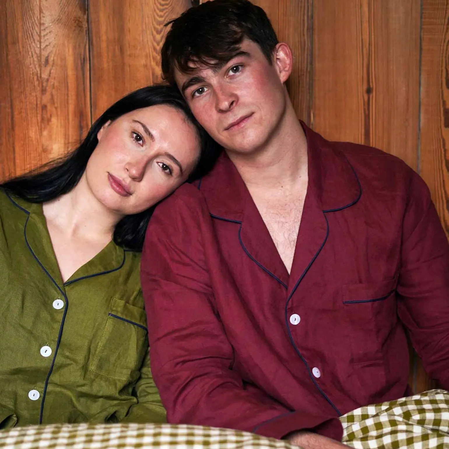 Men's Cherry Linen Pajama Shirt