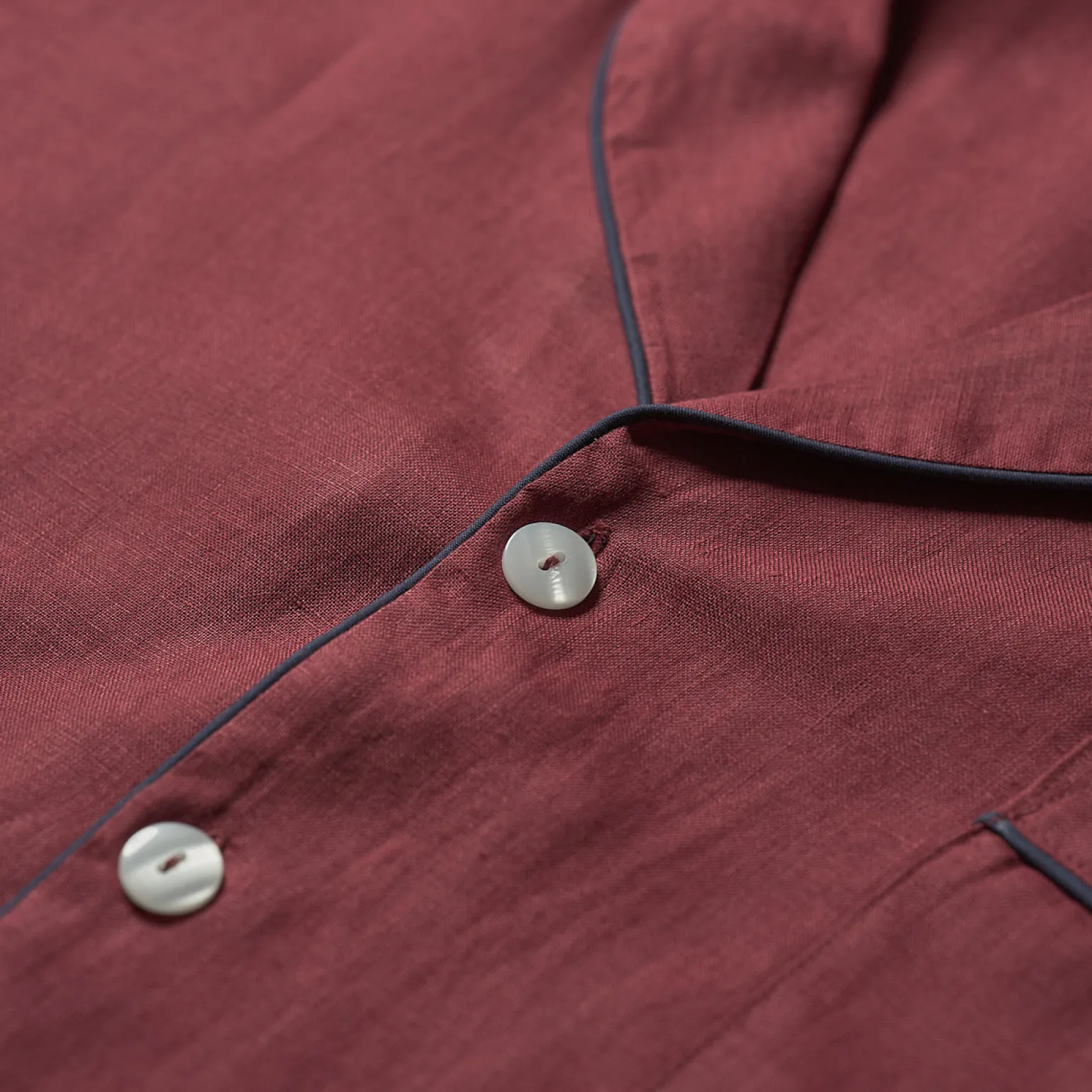 Men's Cherry Linen Pajama Shirt