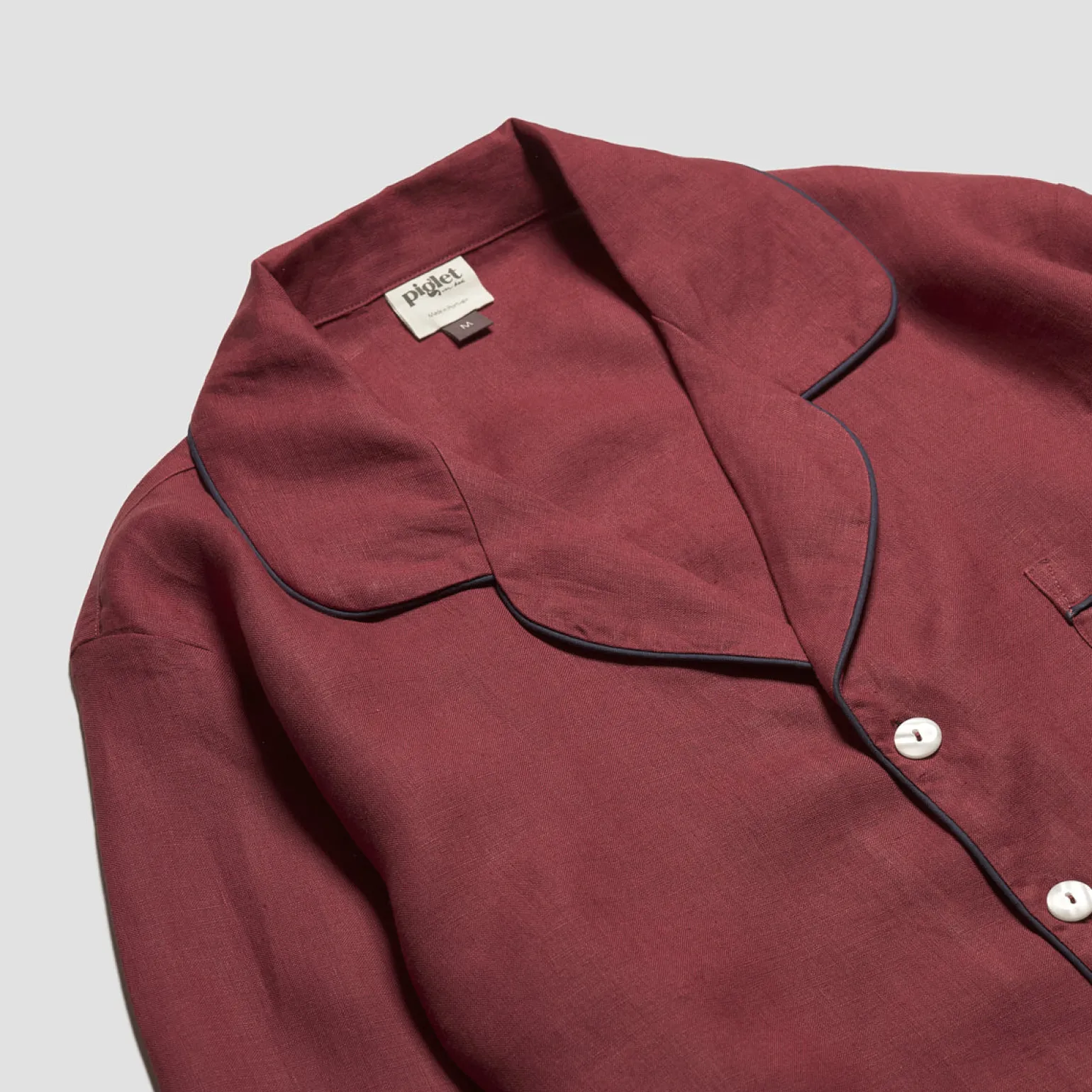 Men's Cherry Linen Pajama Shirt