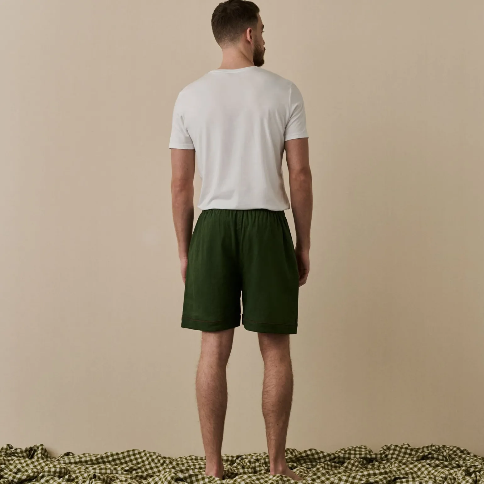 Men's Fern Green Linen Pajama Shorts