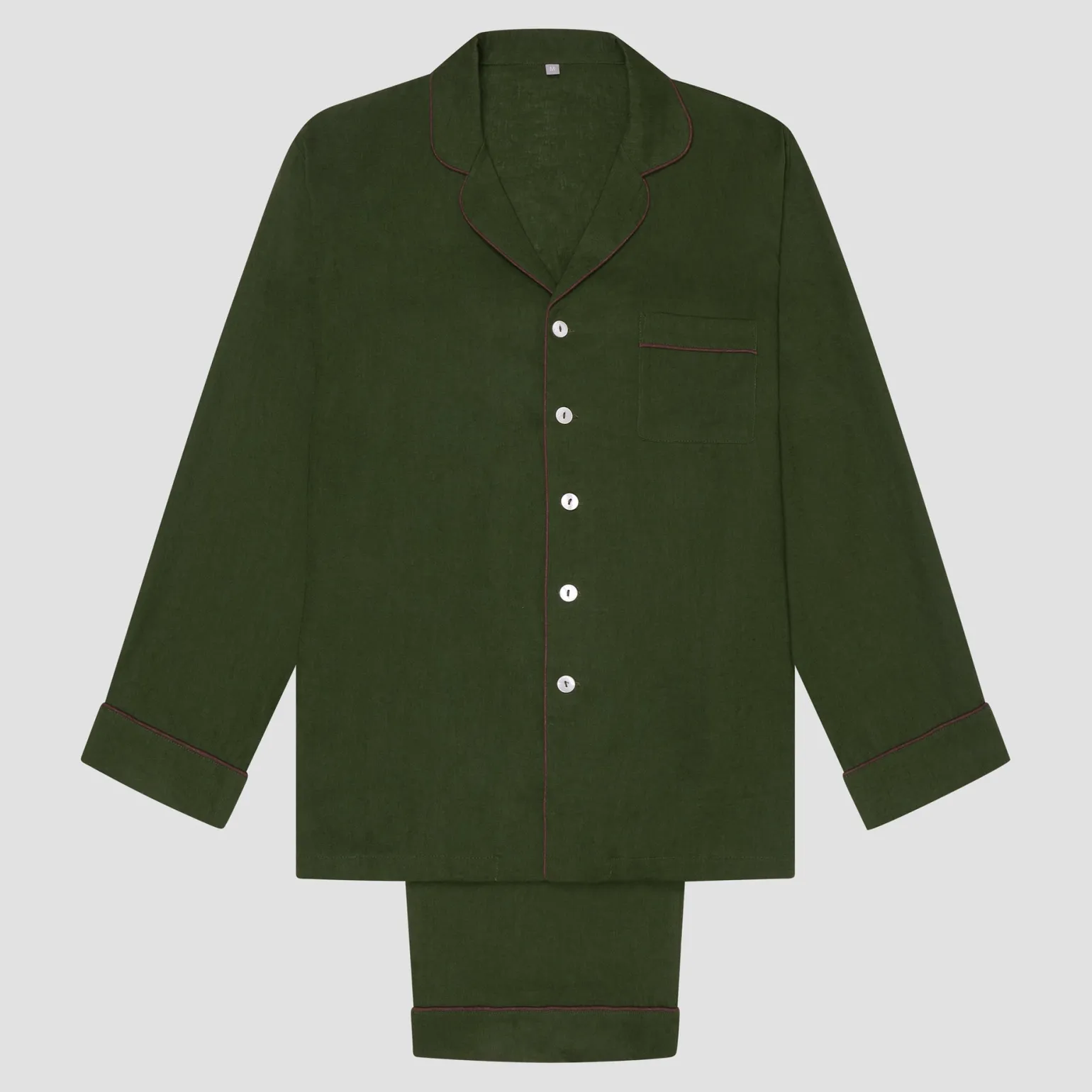 Men's Fern Green Linen Pajama Set