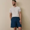 Men's Marine Blue Linen Pajama Shorts