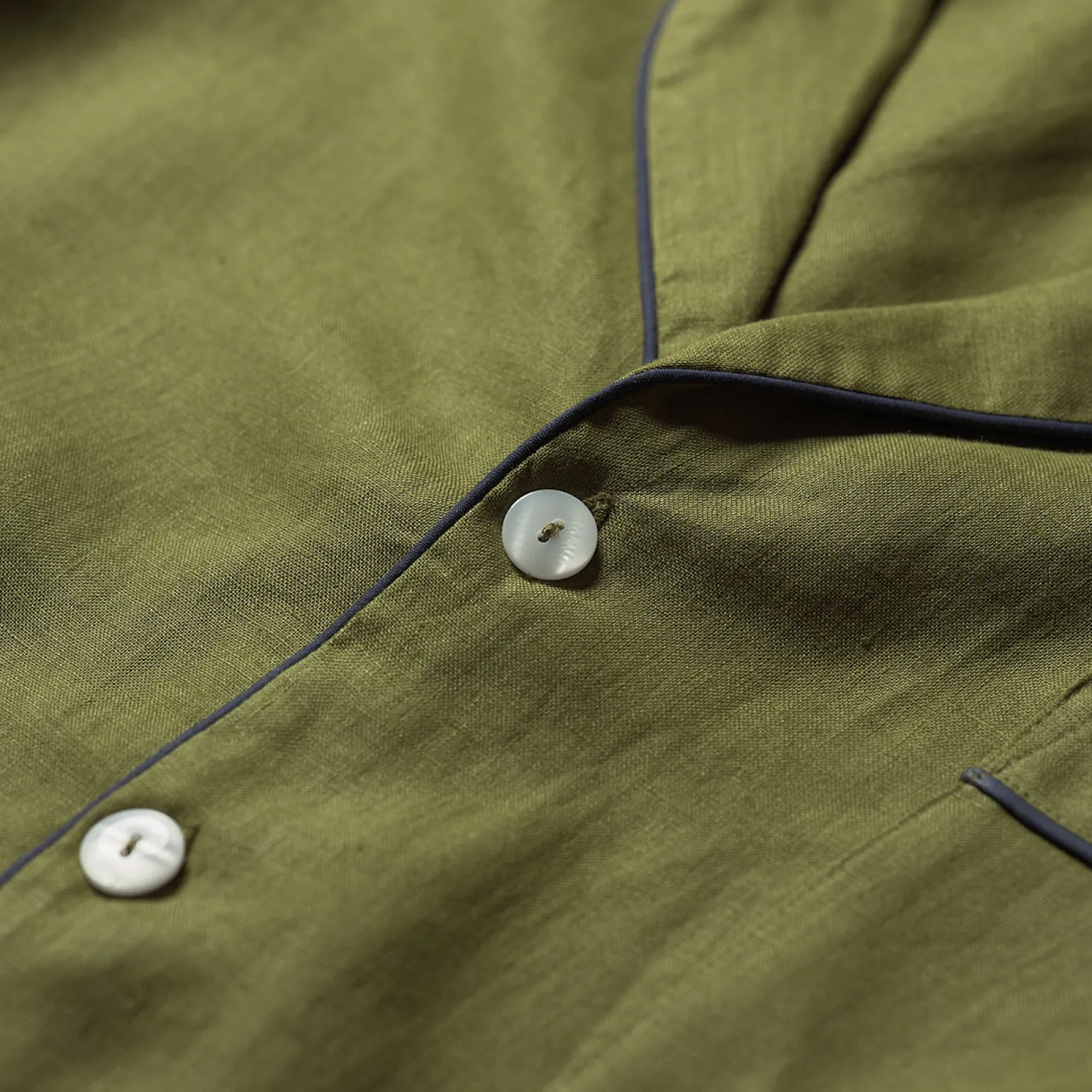 Men's Moss Linen Pajama Shirt