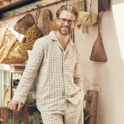 Men's Mushroom Gingham Pajama Shirt