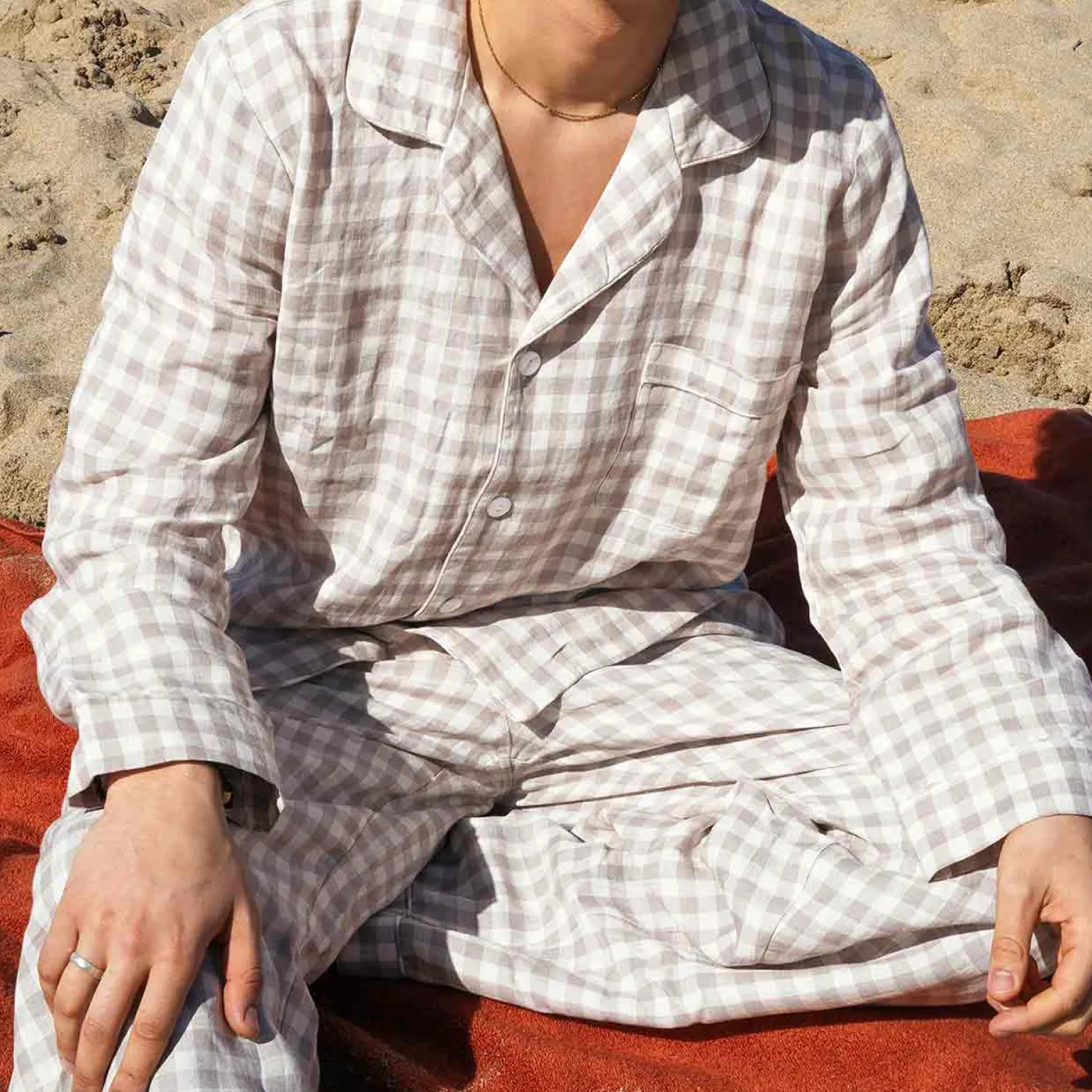 Men's Mushroom Gingham Pajama Pants