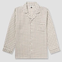 Men's Mushroom Gingham Pajama Shirt