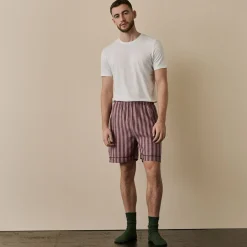 Men's Port & Woodrose Striped Linen Pajama Shorts
